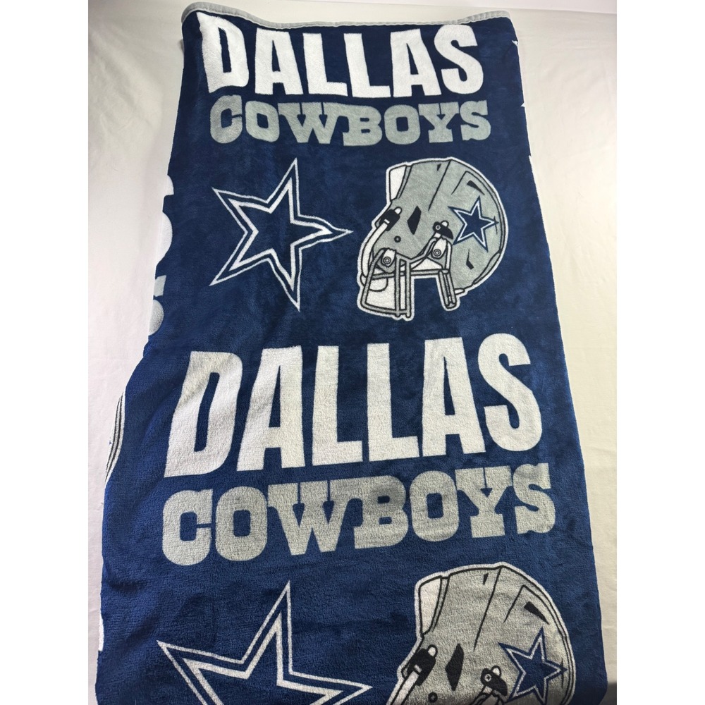 Dallas Cowboys NFL Plush Fleece Throw Blanket Navy Blue Star Helmet Logo 50x60